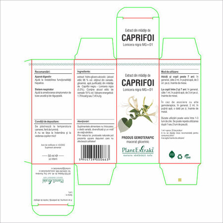 Extract din mladite de Caprifoi, 50 ml, Plant Extrakt 734694