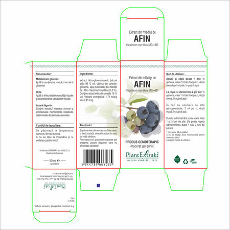 Extract din mladite de Afin, 50 ml, Plant Extrakt 734648