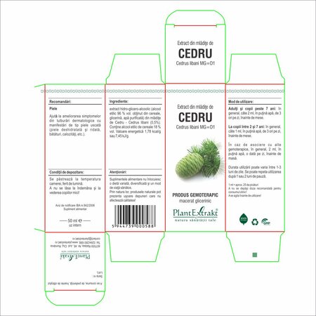 Extract din mladite de Cedru, 50 ml, Plant Extrakt 734630