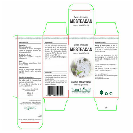 Extract din seva de Mesteacan, 50 ml, Plant Extrakt 738260