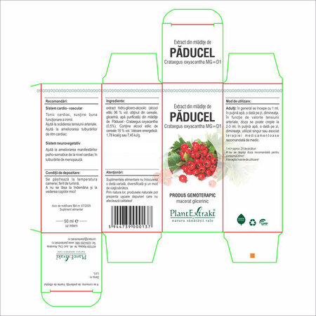 Extract din mladite de Paducel, 50 ml, Plant Extrakt 735013