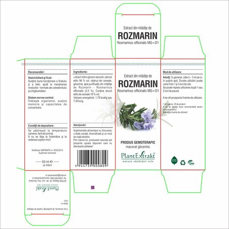 Extract din mladite de Rozmarin, 50 ml, Plant Extrakt 735032