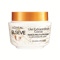 Masca multi-utilizari pentru par normal spre uscat Ulei Extraordinar Cocos, 300 ml, Elseve