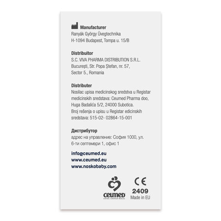 Aspirator nazal pentru nou nascuti si copii Original, 1 bucata, Nosko 708861