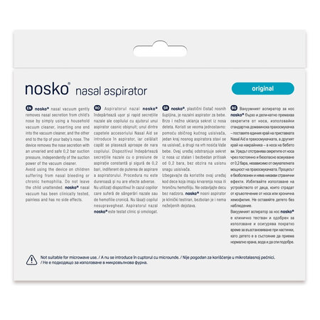 Aspirator nazal pentru nou nascuti si copii Original, 1 bucata, Nosko 708860