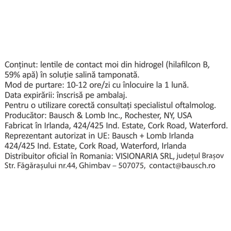 Lentile de contact -4.00 SofLens 59, 6 bucati, Bausch Lomb 713720