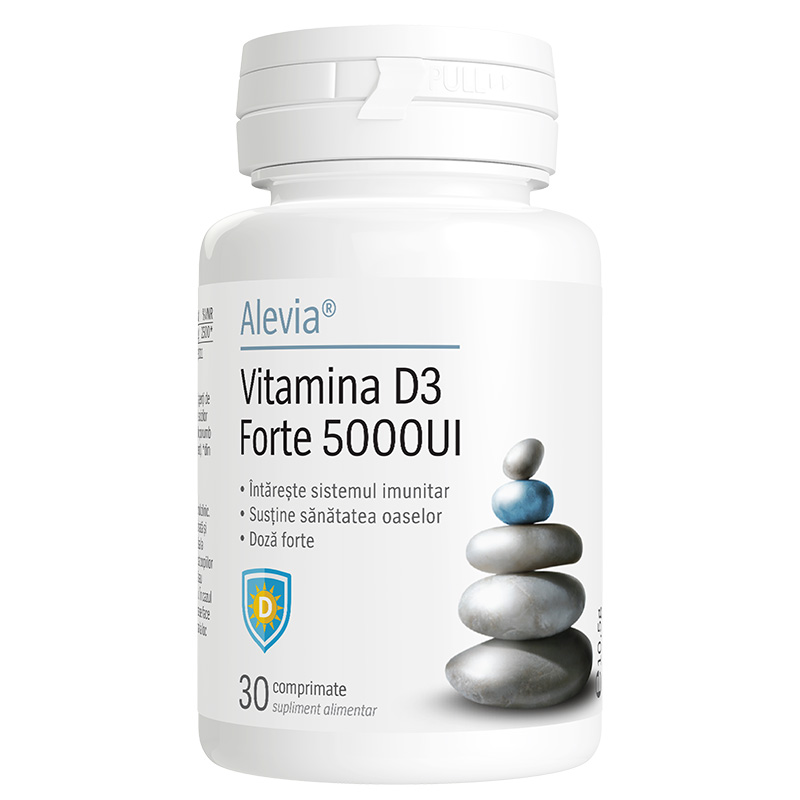 Vitamina D3 Forte 5000UI, 30 comprimate, Alevia