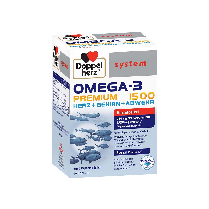 Omega 3 Premium 1500 System, 60 capsule, Doppelherz