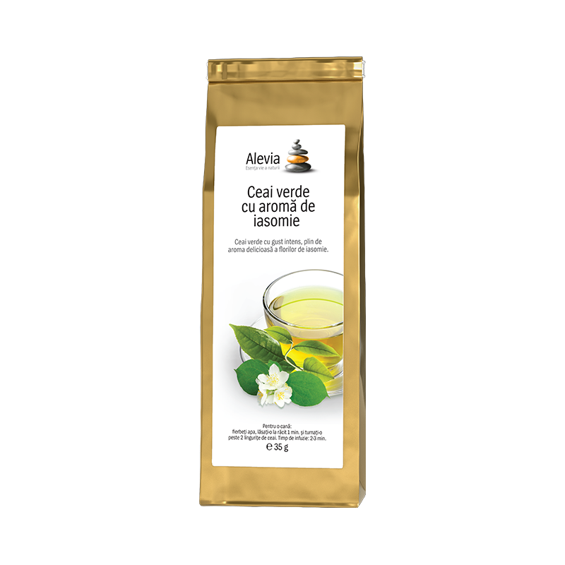 Ceai verde cu aroma de iasomie, 35 g, Alevia