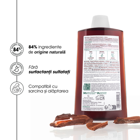 Sampon cu extract de chinina si floare de colt, 200 ml, Klorane 648345