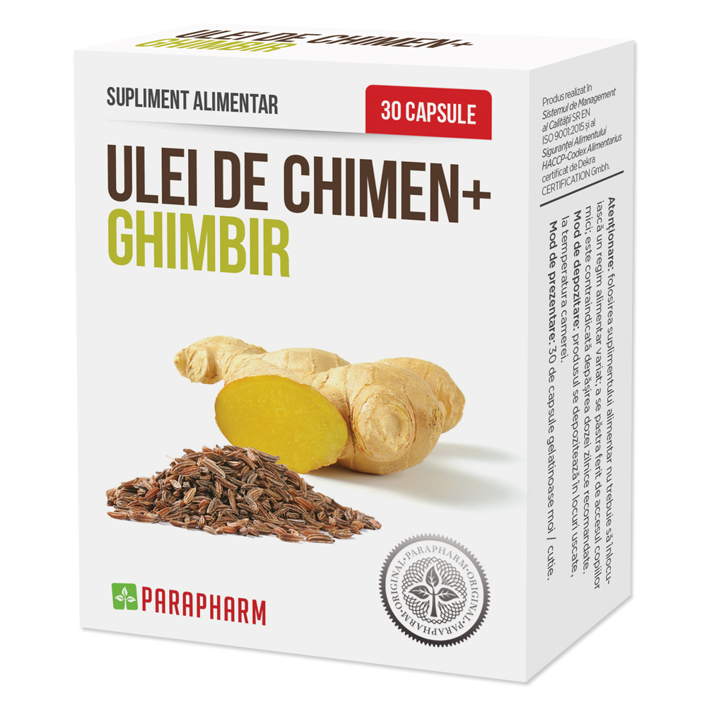 Ulei de Chimen + Ghimbir, 30 capsule, Parapharm