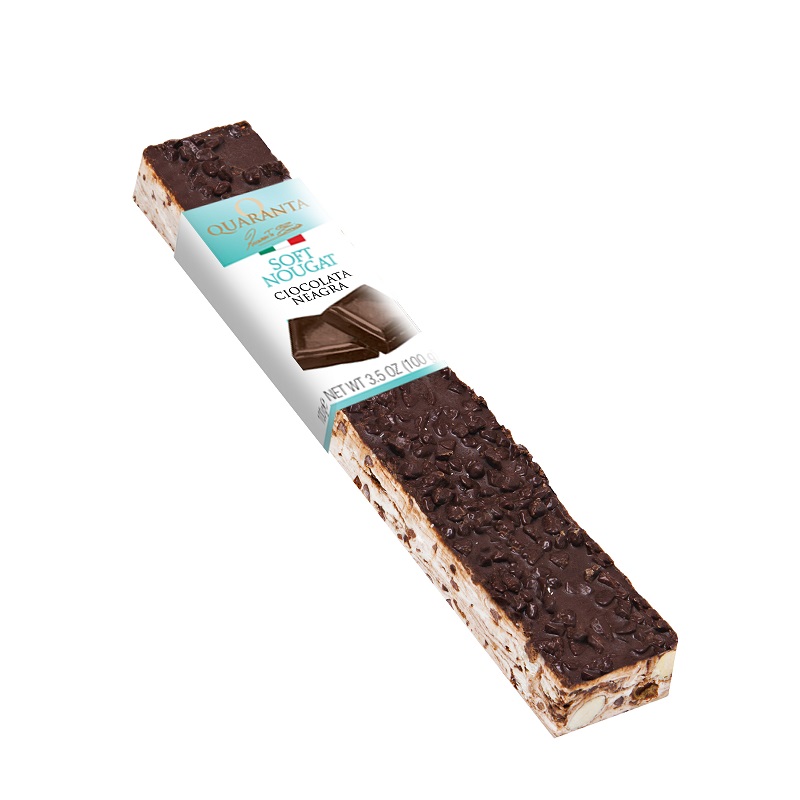 Nougat Bar cu ciocolata neagra Fara Gluten, 100 g, Industria Dolciaria Quaranta