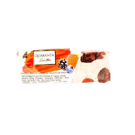 Nougat Bar cu fructe de padure Fara Gluten, 50g, Industria Dolciaria Quaranta