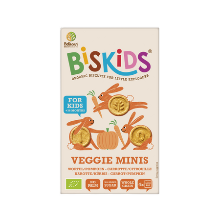 Biscuit eco vegan cu morcovi si dovleac Biskids, 120 g, Balekorn