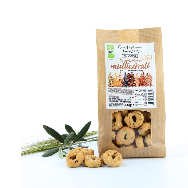 Taralli Multicerealli cu ulei extra virgin de masline, 200 g, Tentazioni Pugliesi