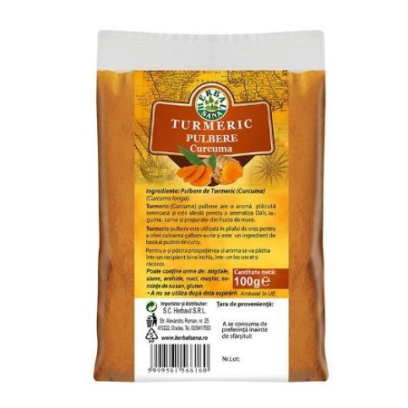 Pulbere de Turmeric, 100 g, Herbavit