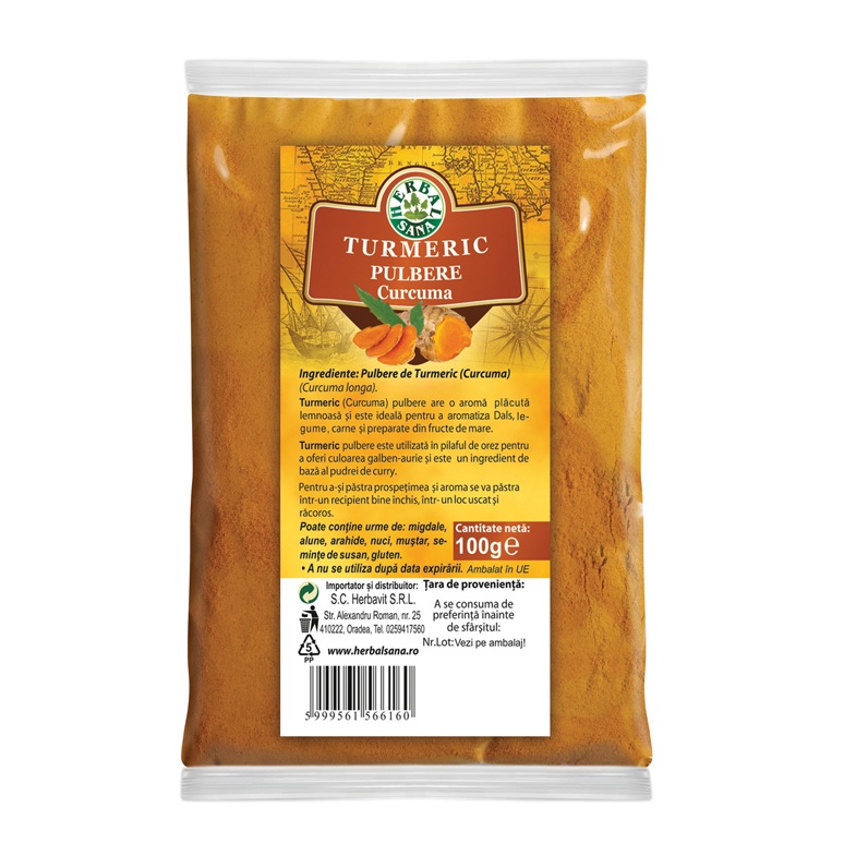 Pulbere de Turmeric, 100 g, Herbavit