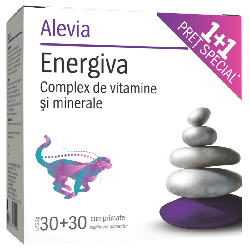 Pachet Energiva, 30 comprimate, Alevia (1+1 pret special)