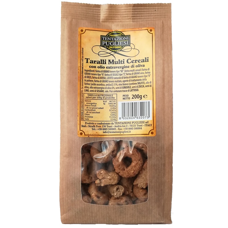 Taralli Eco Multi Cereali, 200 g, Tentazioni Pugliesi