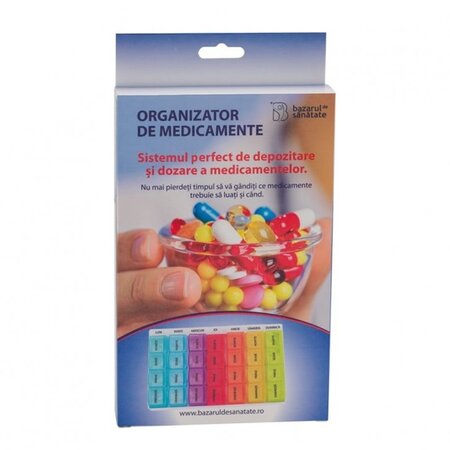 Organizator medicamente cu 28 casete, color, Bazarul de Sanatate 665877
