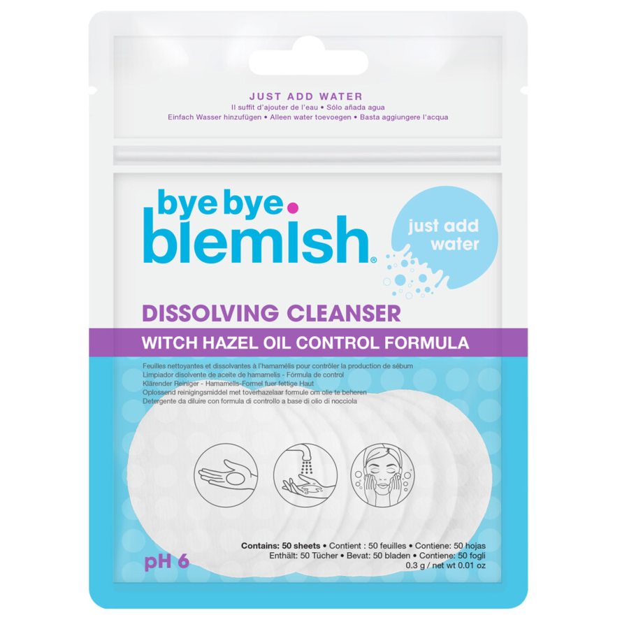 Dischete demachiante Dissolving Cleanser, 50 bucati, Bye Bye Blemish