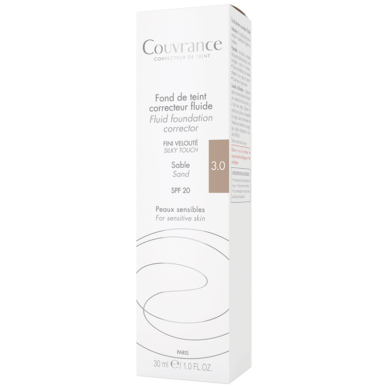 Fond de ten fluid pentru ten normal-mixt Nuanta Sable 3.0 Couvrance, 30 ml, Avene