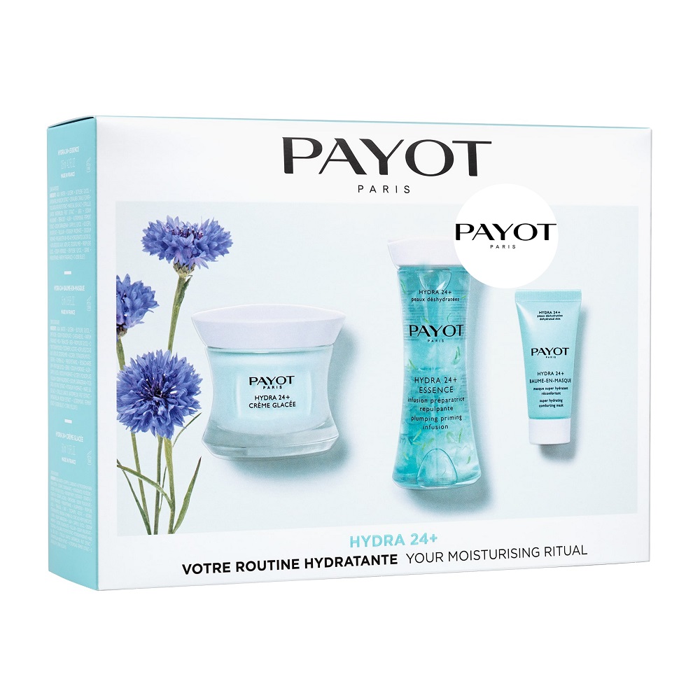 Pachet Hydra 24+ Crema hidratanta Glacee, 50 ml + Infuzie hidratanta, 125 ml + Masca hidratanta, 15 ml, Payot