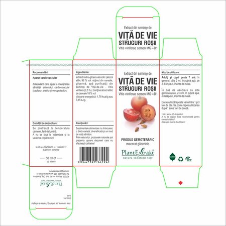 Extract din seminte de vita-de-vie, 50 ml, Plant Extrakt 738256