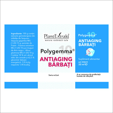 Polygemma 10 Antiaging barbati, 50 ml, Plant Extrakt 731391