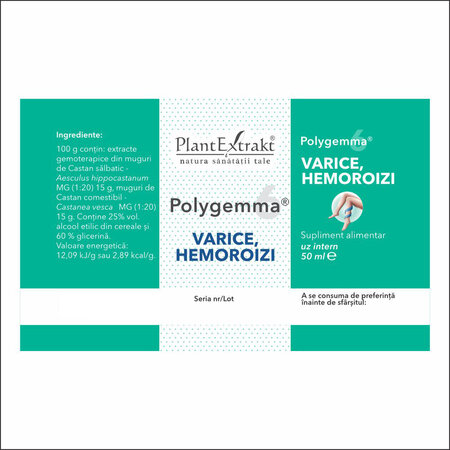Polygemma 6 Varice si Hemoroizi, 50 ml, Plant Extrakt 731376