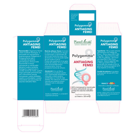 Polygemma 9 Antiaging femei, 50 ml, Plant Extrakt 731398