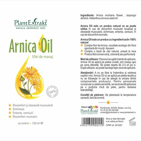 Ulei de masaj Arnica Oil, 120 ml, Plant Extrakt 732268
