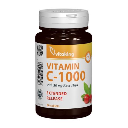 Vitamina C cu absorbtie prelungita, 1000 mg, 60 comprimate, Vitaking