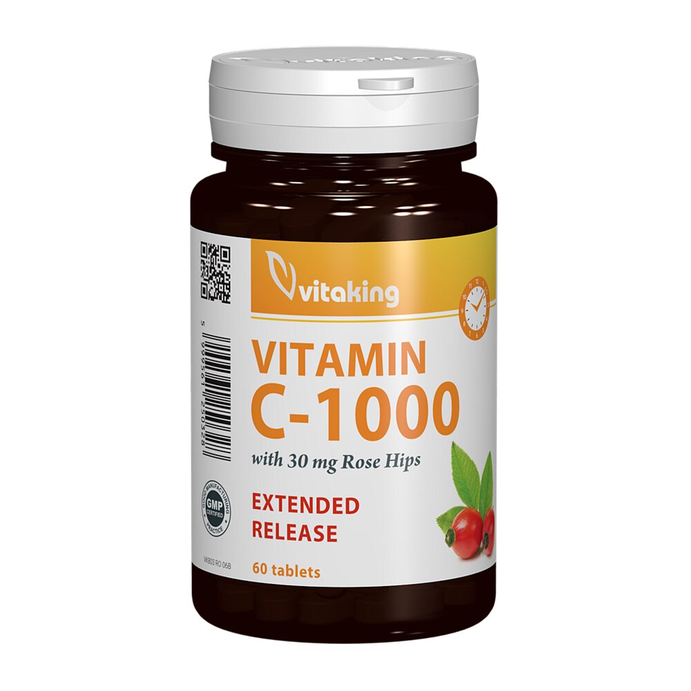 Vitamina C, 1000 mg, 60 tablete, Vitaking