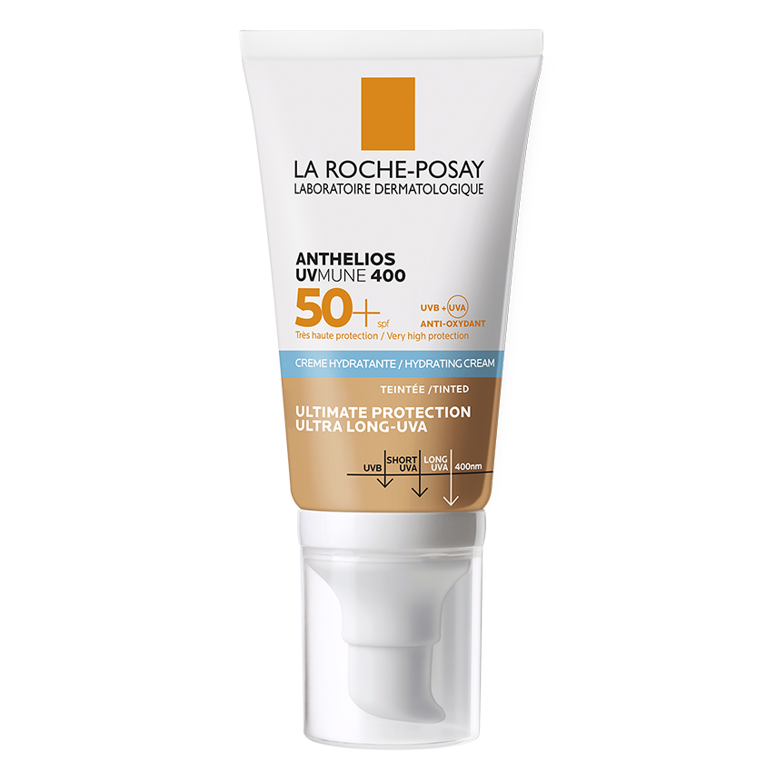 Crema hidratanta cu pigment de culoare pentru protectie solara SPF 50+ Anthelios UVmune, 50 ml, La Roche-Posay