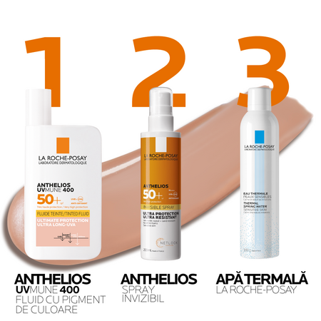 Fluid colorat cu protectie solara SPF 50+ pentru fata Anthelios UVmune 400, 50 ml, La Roche-Posay 549867