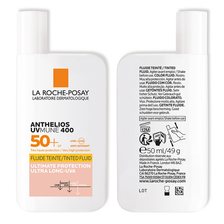 Fluid colorat cu protectie solara SPF 50+ pentru fata Anthelios UVmune 400, 50 ml, La Roche-Posay 549861
