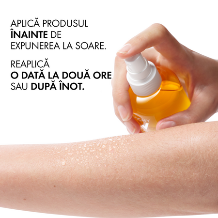 Apa cu beta-caroten si protectie solara SPF 50 pentru fata si corp Capital Soleil, 200 ml, Vichy 752093