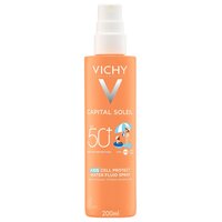 Spray fluid cu protectie solara SPF 50+ pentru copii Capital Soleil Kids Cell Protect, 200 ml, Vichy