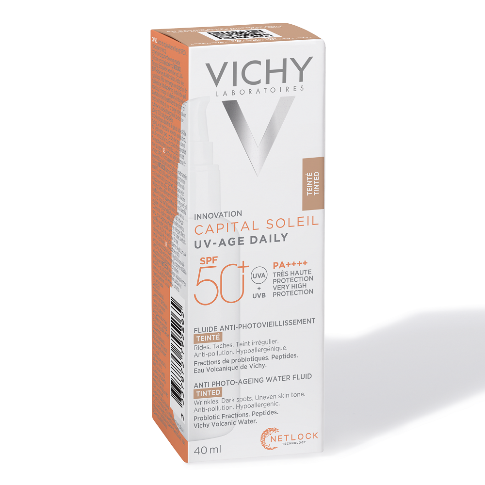 Fluid colorat cu protectie solara SPF 50+ pentru fata Capital Soleil, 40 ml, Vichy