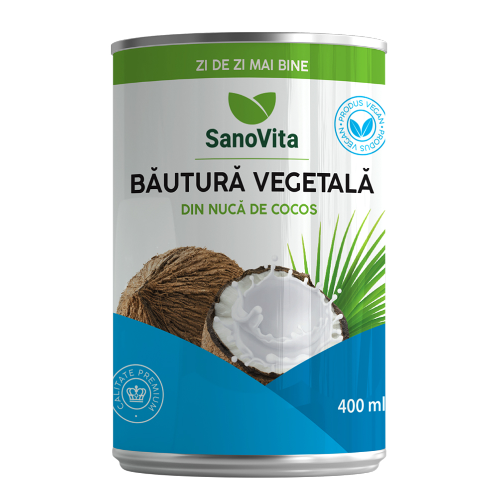 Bautura vegetala din nuca de cocos, 400 ml, Sanovita