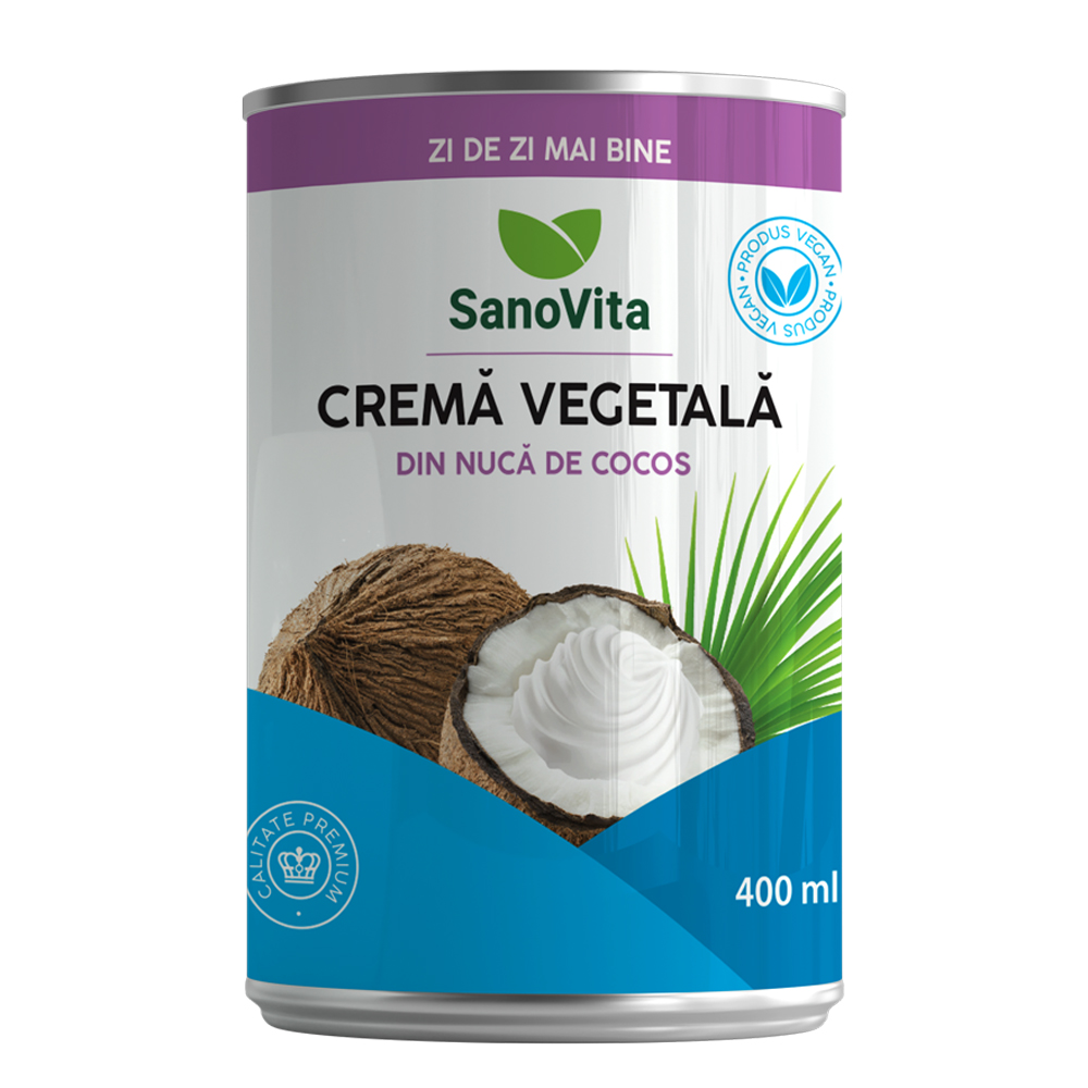 Crema vegetala din nuca de cocos, 400 ml, Sanovita