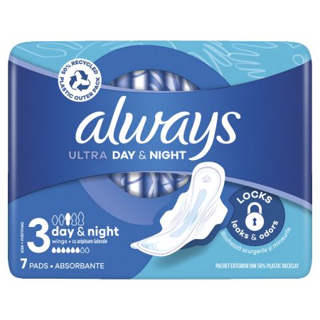 Absorbante Ultra Day & Night, Marimea 3, 7 bucati, Always