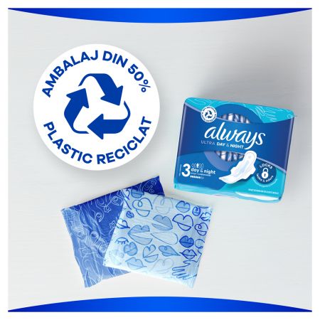 Absorbante Ultra Day & Night, Marimea 3, 7 bucati, Always 661630