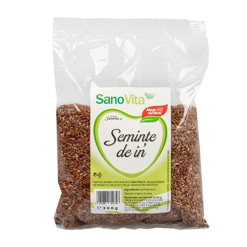 Seminte de in, 300g, Sanovita