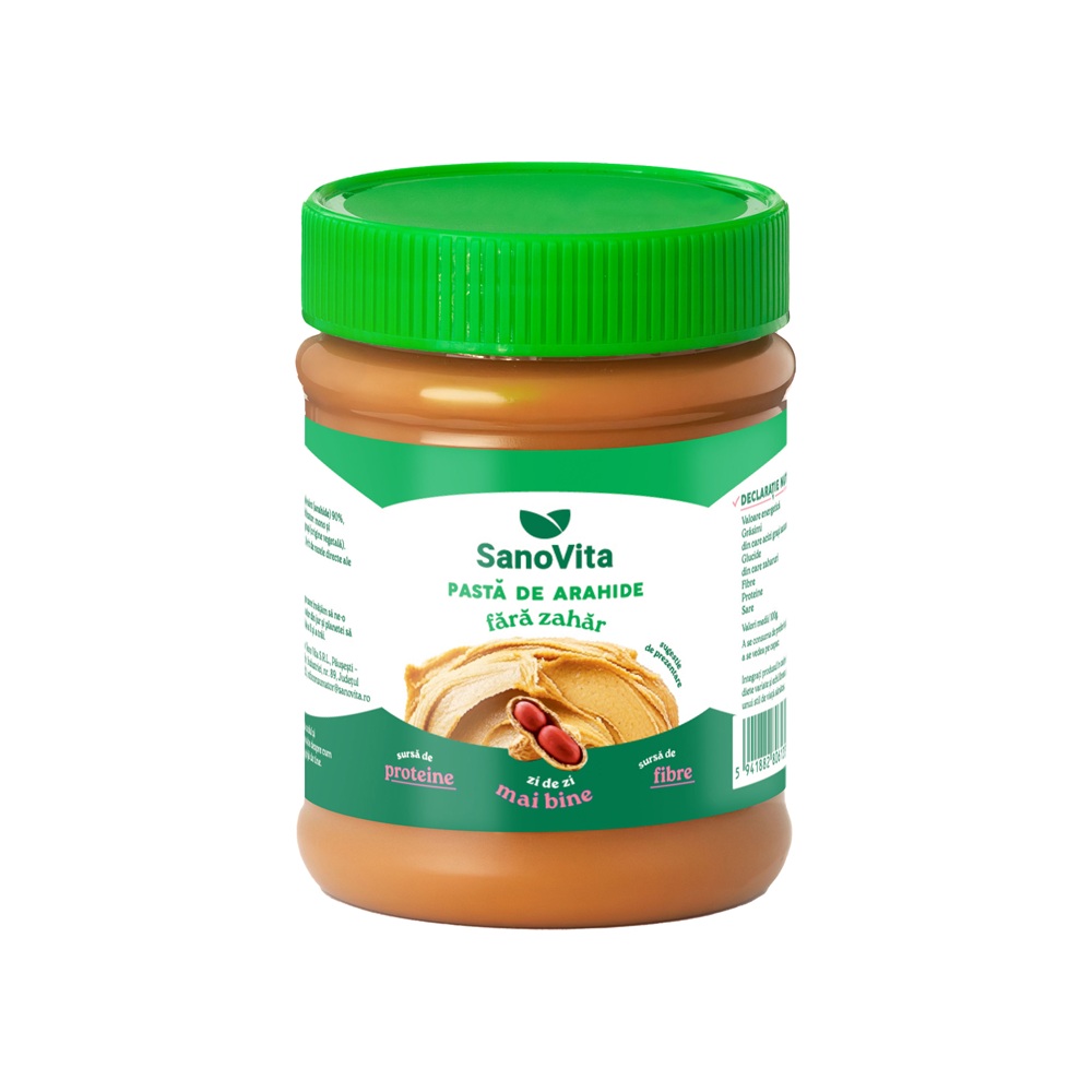 Pasta de alune fara zahar, 375g, Sanovita
