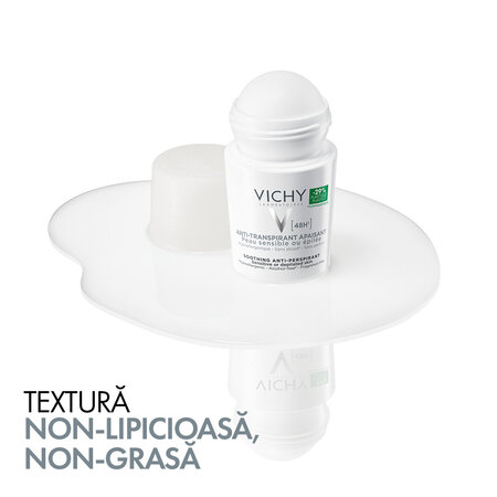 Pachet Deodorant roll-on antiperspirant fara parfum 48H, 50 ml + 50 ml, Vichy 699344