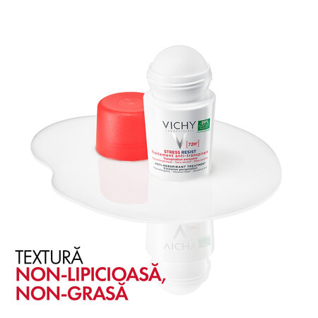 Pachet Deodorant roll-on tratament intensiv anti-transpirant Stress Resist 72H, 50 ml + 50 ml, Vichy 699323
