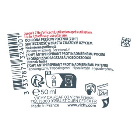 Pachet Deodorant roll-on tratament intensiv anti-transpirant Stress Resist 72H, 50 ml + 50 ml, Vichy 699328