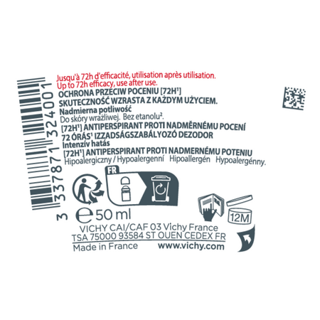 Pachet Deodorant roll-on tratament intensiv anti-transpirant Stress Resist 72H, 50 ml + 50 ml, Vichy 699328